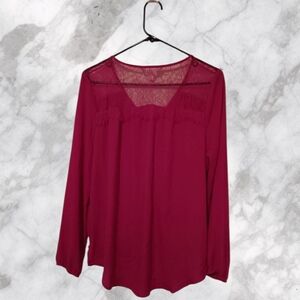 Decree Women's Medium Fuchsia Blouse With Lace Back